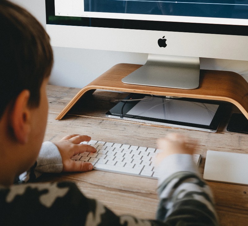 boy at computer desk